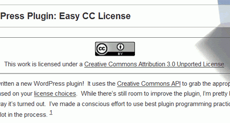 Easy CC License for WordPress