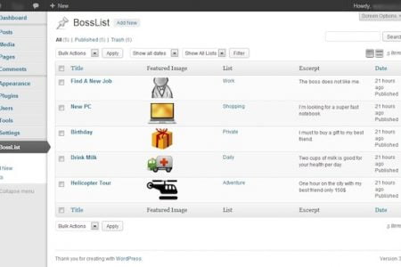 BossList task management for WordPress