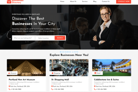 Business Directory Elementor Theme for WordPress